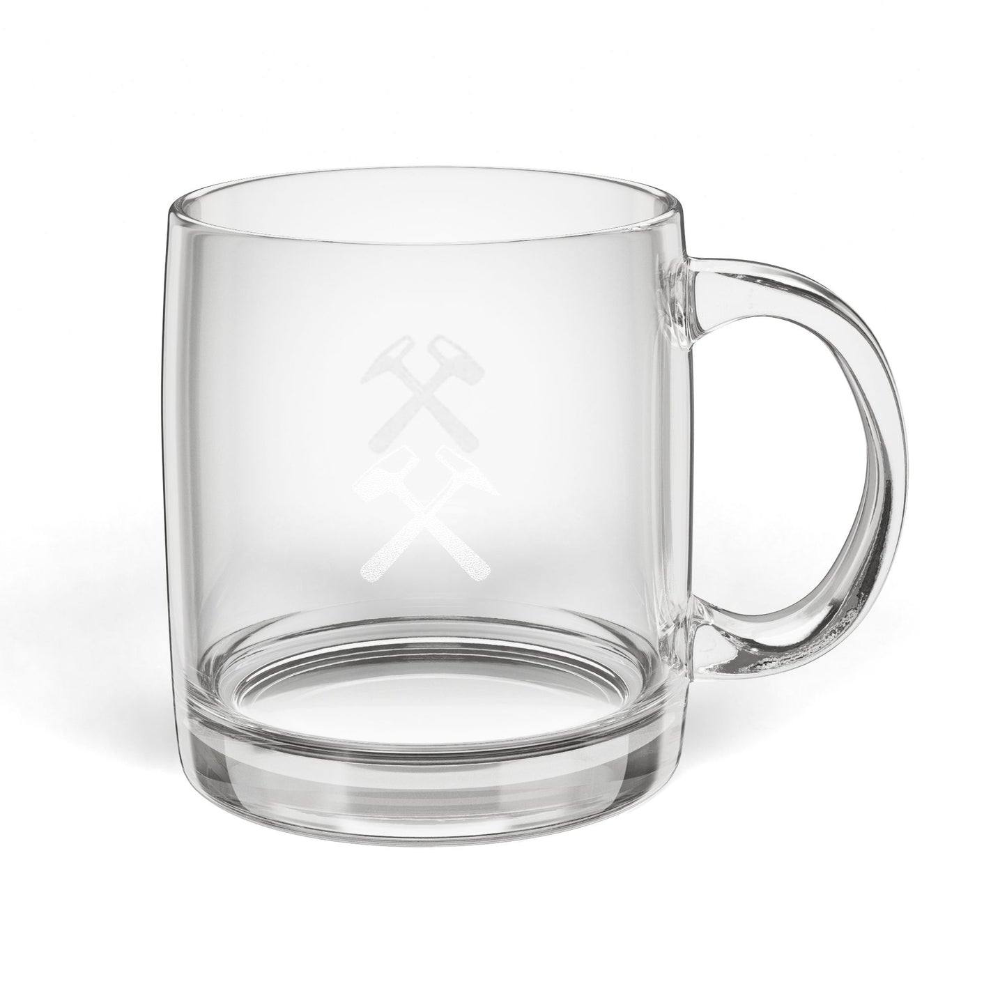 MF Rocks Engraved Glass Coffee Mug 12.25oz