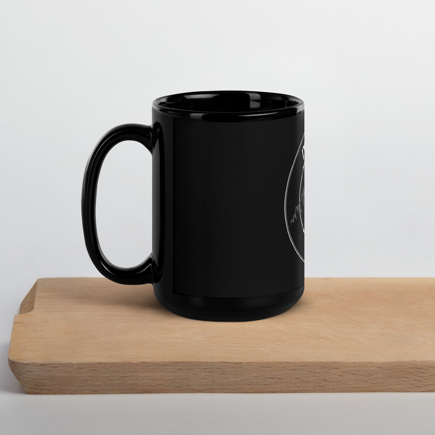 MF Collection mountain Black Glossy Mug