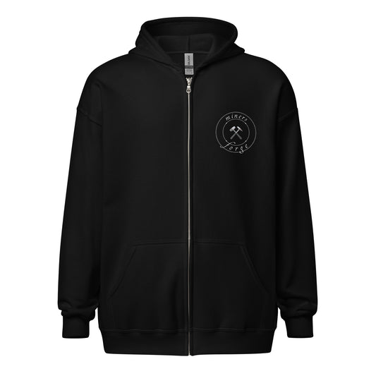 classic original MF rock Unisex heavy blend zip hoodie