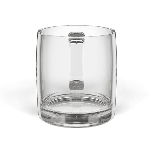 MF Rocks Engraved Glass Coffee Mug 12.25oz