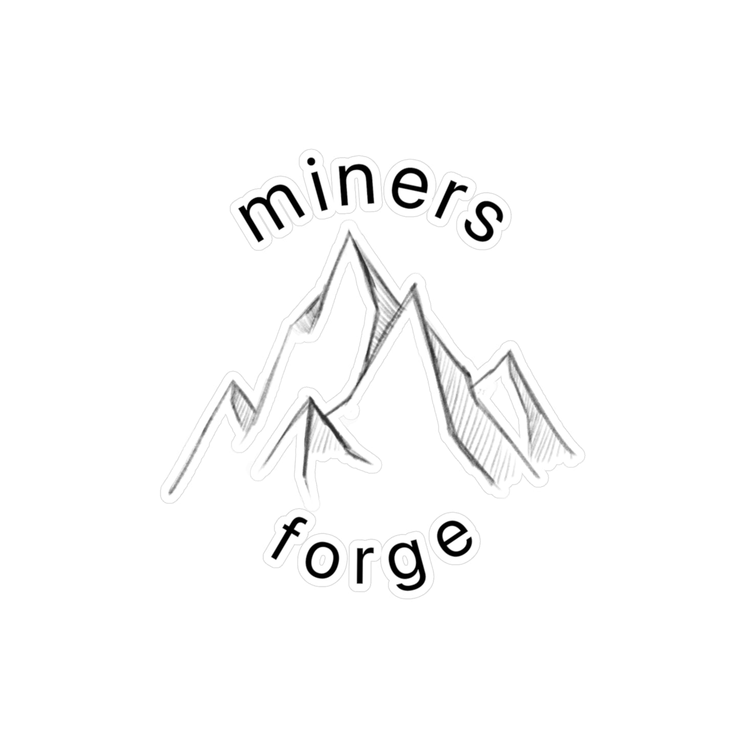 Mountain Logo Sticker — "miners forge" Minimal Vinyl Kiss-Cut Decal