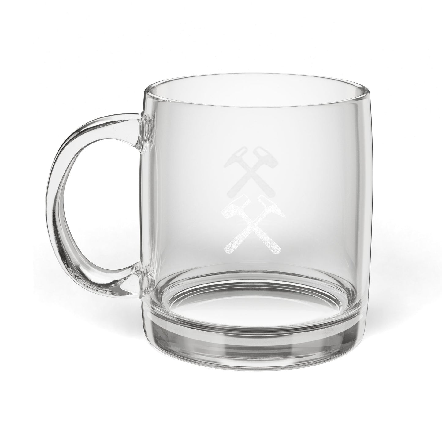 MF Rocks Engraved Glass Coffee Mug 12.25oz
